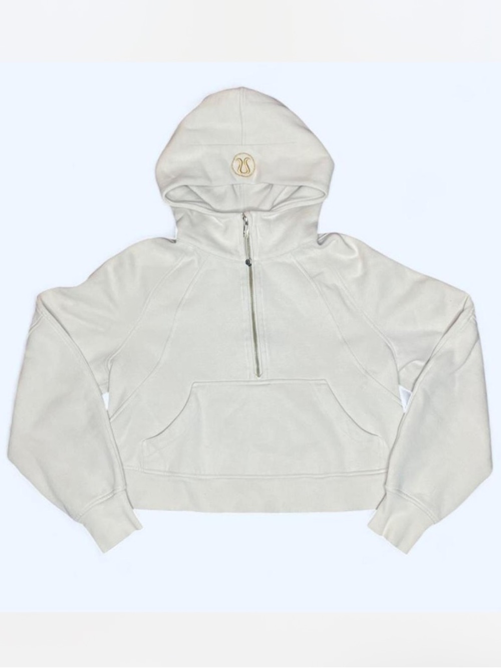 Lululemon Scuba Half-Zip Cropped Hoodie Color Bone / Gold - Sz. XS / S